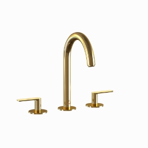 Picture of 3-Hole Basin Mixer with Pipe Spout - Gold Bright PVD