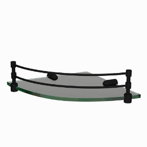 Picture of Corner Glass Shelf - Black Matt