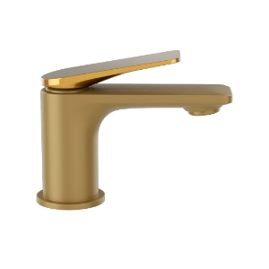 Picture of Single Lever Basin Mixer -Lever: Gold Bright PVD | Body: Gold Matt PVD