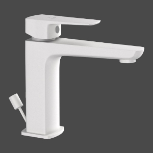 Picture of Single Lever Basin Mixer with Popup Waste -  White Matt