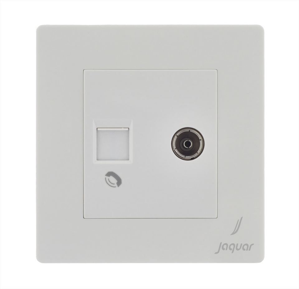 Picture of Television & Telephone Socket - White