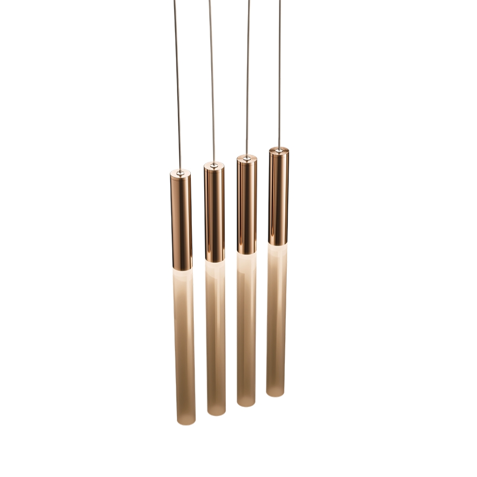 Picture of Lights Pendant Lamp with Clear Acrylic Tube in Auric Gold Finish
