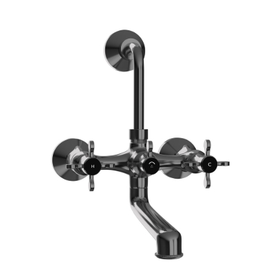 Picture of Wall Mixer with Provision For Overhead Shower - Black Chrome
