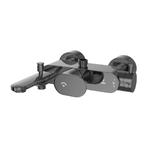 Picture of Exposed Thermostatic Bath & Shower Mixer 3-in-1  System - Black Chrome