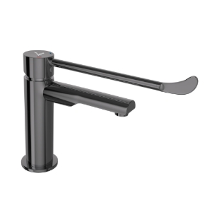 Picture of Florentine Prime Single Lever Surgical Purpose Elbow Action Basin Mixer - Black Chrome