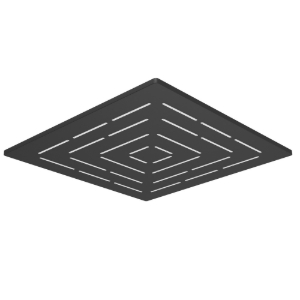 Picture of Square Shape Single Flow Maze Overhead Shower - Black Matt