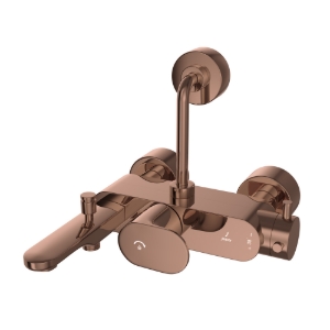 Picture of Exposed Thermostatic Bath & Shower Mixer 3-in-1  System - Blush Gold Bright PVD