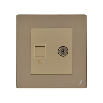 Picture of Television & Telephone Socket - Gold