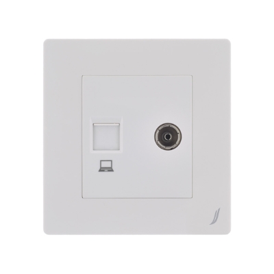 Picture of Television & Computer Socket - White