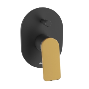 Picture of Single Lever Concealed Divertor - Lever: Gold Matt PVD | Body: Black Matt