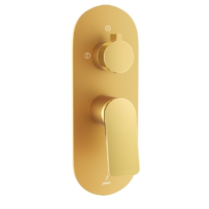 Picture of Aquamax Exposed Part Kit of Single Lever Shower Mixer with 3-way diverter -  Lever: Gold Bright PVD | Body: Gold Matt PVD