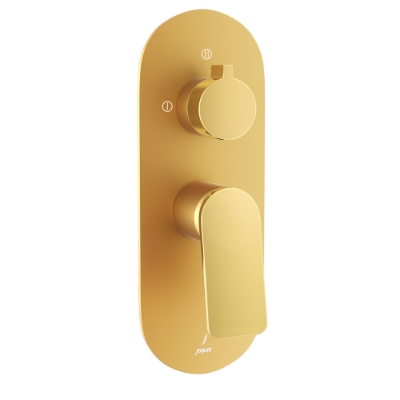 Picture of Aquamax Exposed Part Kit of Single Lever Shower Mixer with 3-way diverter -  Lever: Gold Bright PVD | Body: Gold Matt PVD
