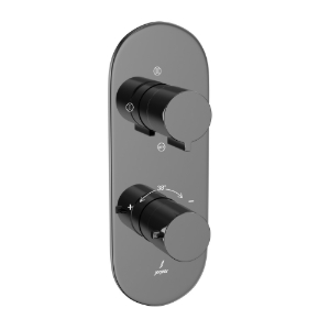 Picture of Aquamax Thermostatic Shower Mixer With 3-Way Diverter - Black Chrome