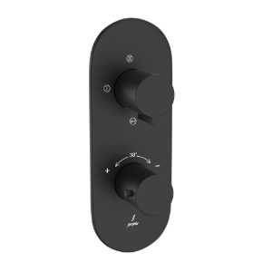 Picture of Aquamax Thermostatic Shower Mixer With 3-Way Diverter - Black Matt