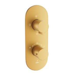 Picture of Aquamax Thermostatic Shower Mixer With 3-Way Diverter - Gold Matt PVD