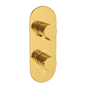 Picture of Aquamax Thermostatic Shower Mixer With 3-Way Diverter - Gold Bright PVD