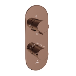 Picture of Aquamax Thermostatic Shower Mixer With 3-Way Diverter - Blush Gold Bright PVD
